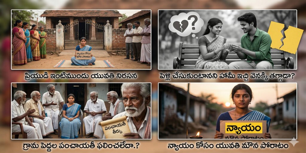 ప్రియుడి ఇంటిముందు యువతి మౌన పోరాటం