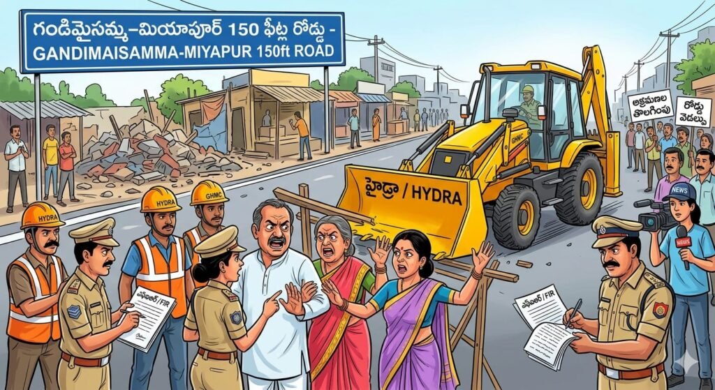 హైడ్రా చర్యలకు అడ్డుపడిన.. దంపతులపై కేసు నమోదు..