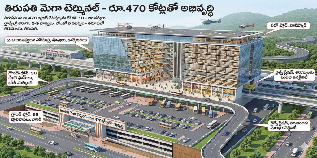 తిరుపతిలో 10 అంతస్తుల మెగా బస్ టెర్మినల్..