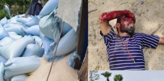బియ్యం లోడుతో వెళ్తున్న లారీ బోల్తా